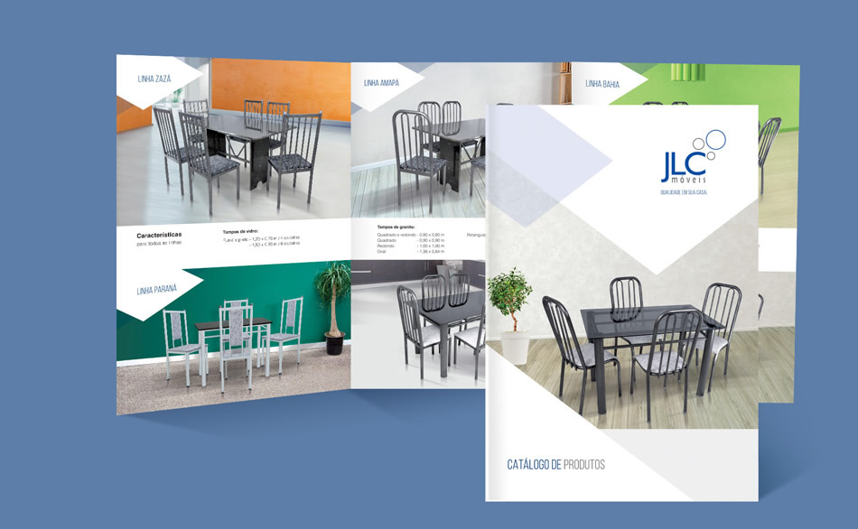 Montagem de Folder de Produtos Indústria Móveis - JLC