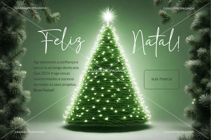 Cartão de Natal Folhas