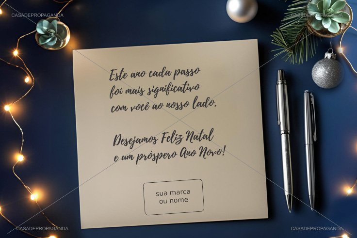 Cartão Natal Empresas Azul Marinho