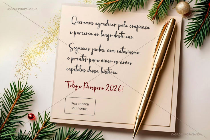 Cartão Natal Empresas Obrigado