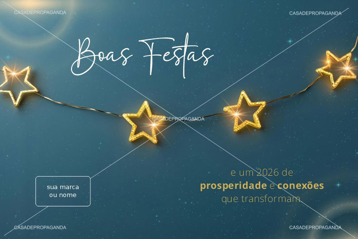 Cartão de Natal Empresas Varal de Luz