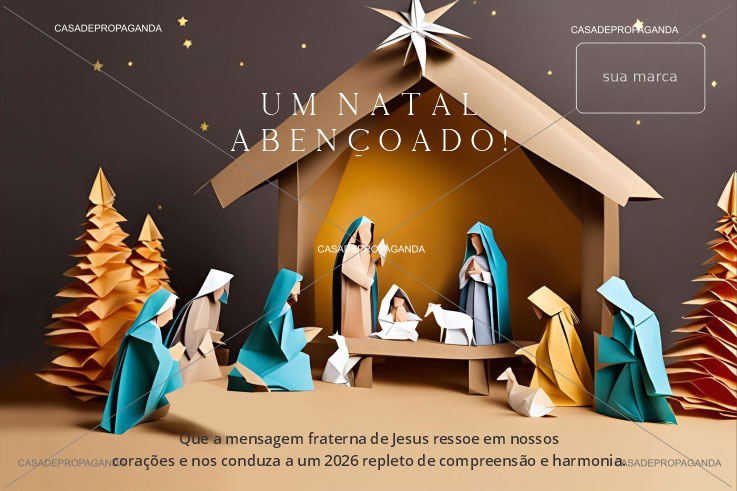 Cartão de Natal Origami