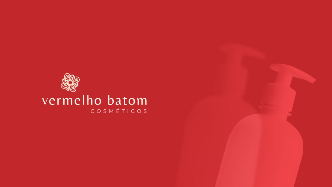 Criação de Logomarca Indústria de Cosméticos - Vermelho Batom